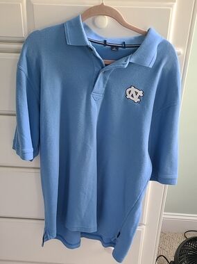 University of North Carolina Light Blue Men's Polo with Embroidered Logo Large
